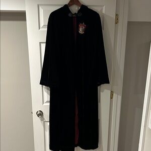 Harry Potter Gryffindor Black Velvet Wizard Robe with Crest